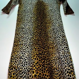 Dolce & Gabbana 3/4 Sleeve LeopardPrint Dress Sz42
